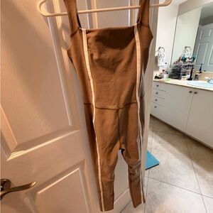 Beyond Yoga Brown Jumpsuit with Cream Accents